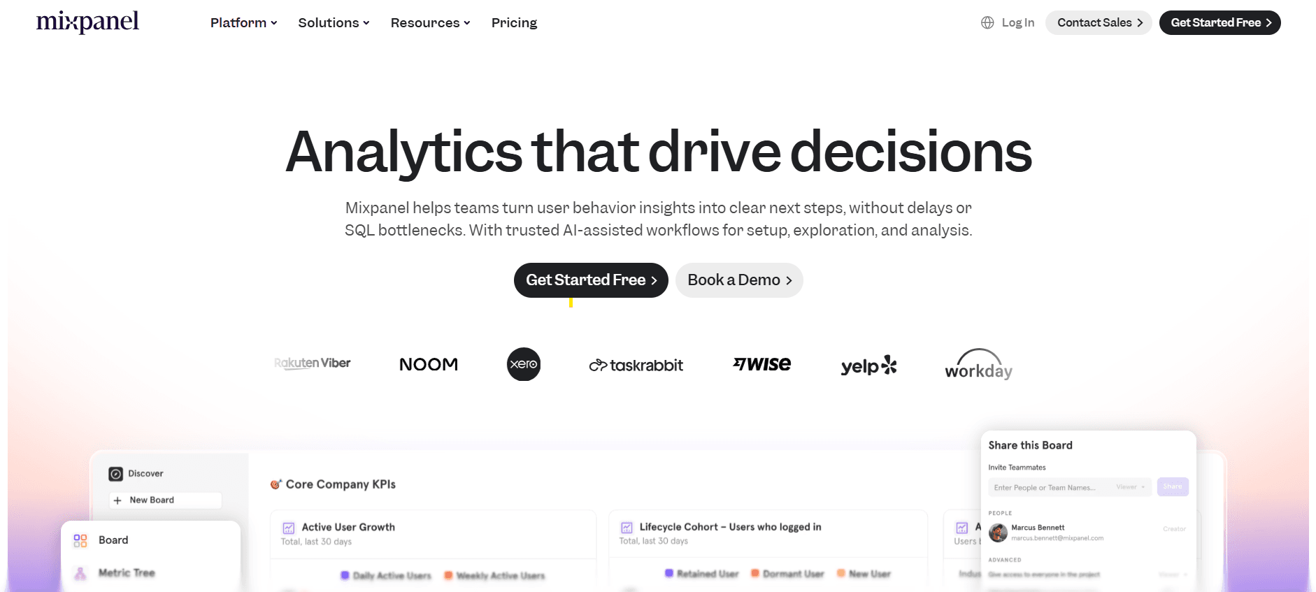 Mixpanel - Website User Behavior Analytics