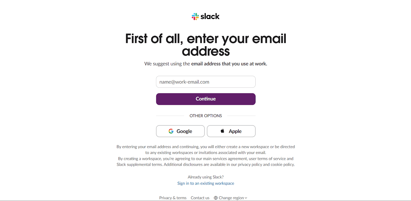 Friction-lite sign-up