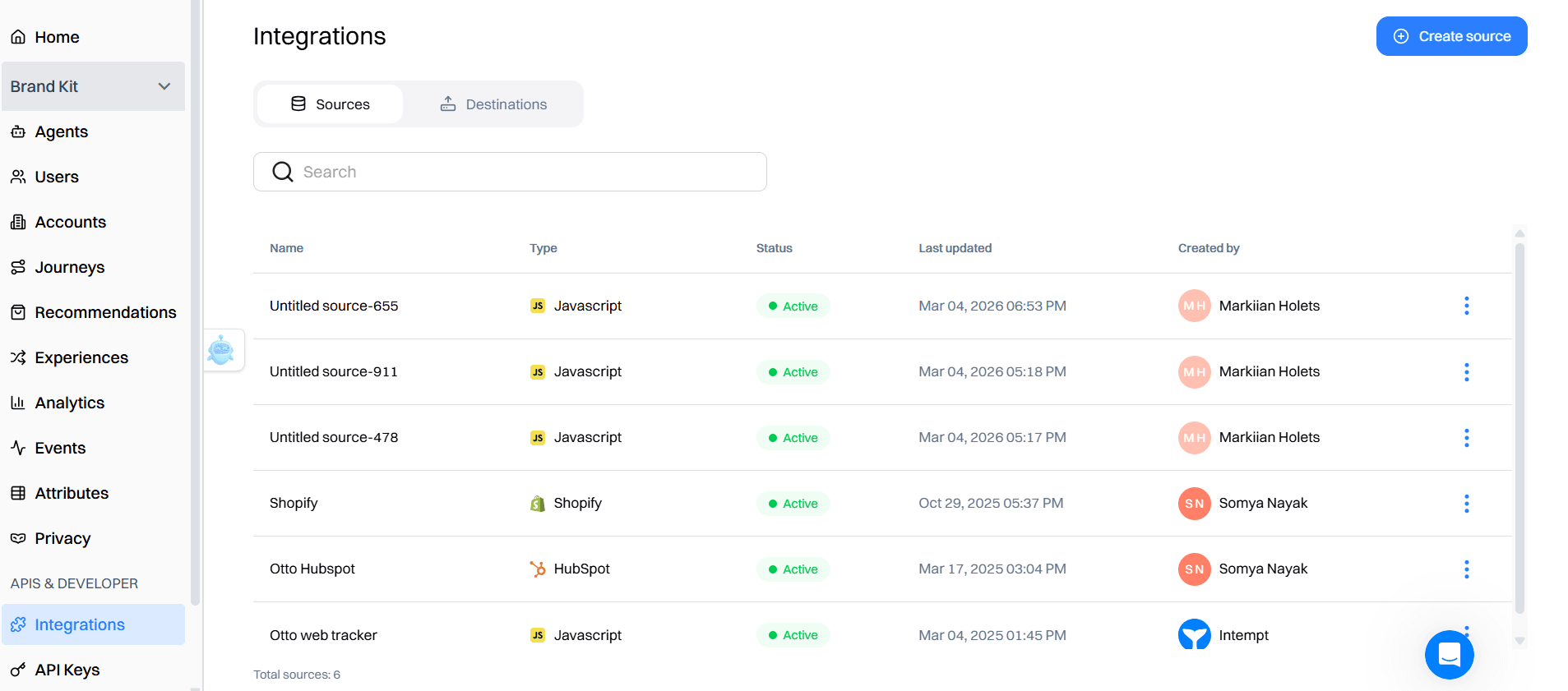 Step 1: Connect your Sources