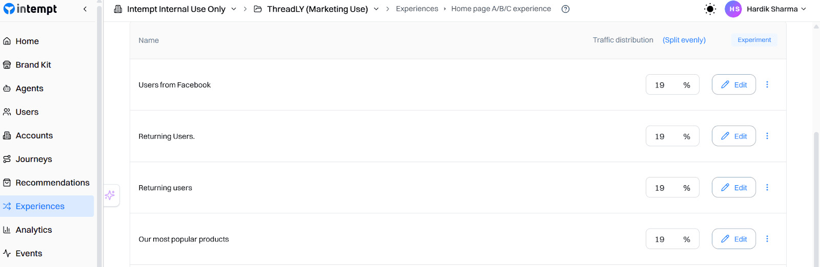 Create Personalization Experience