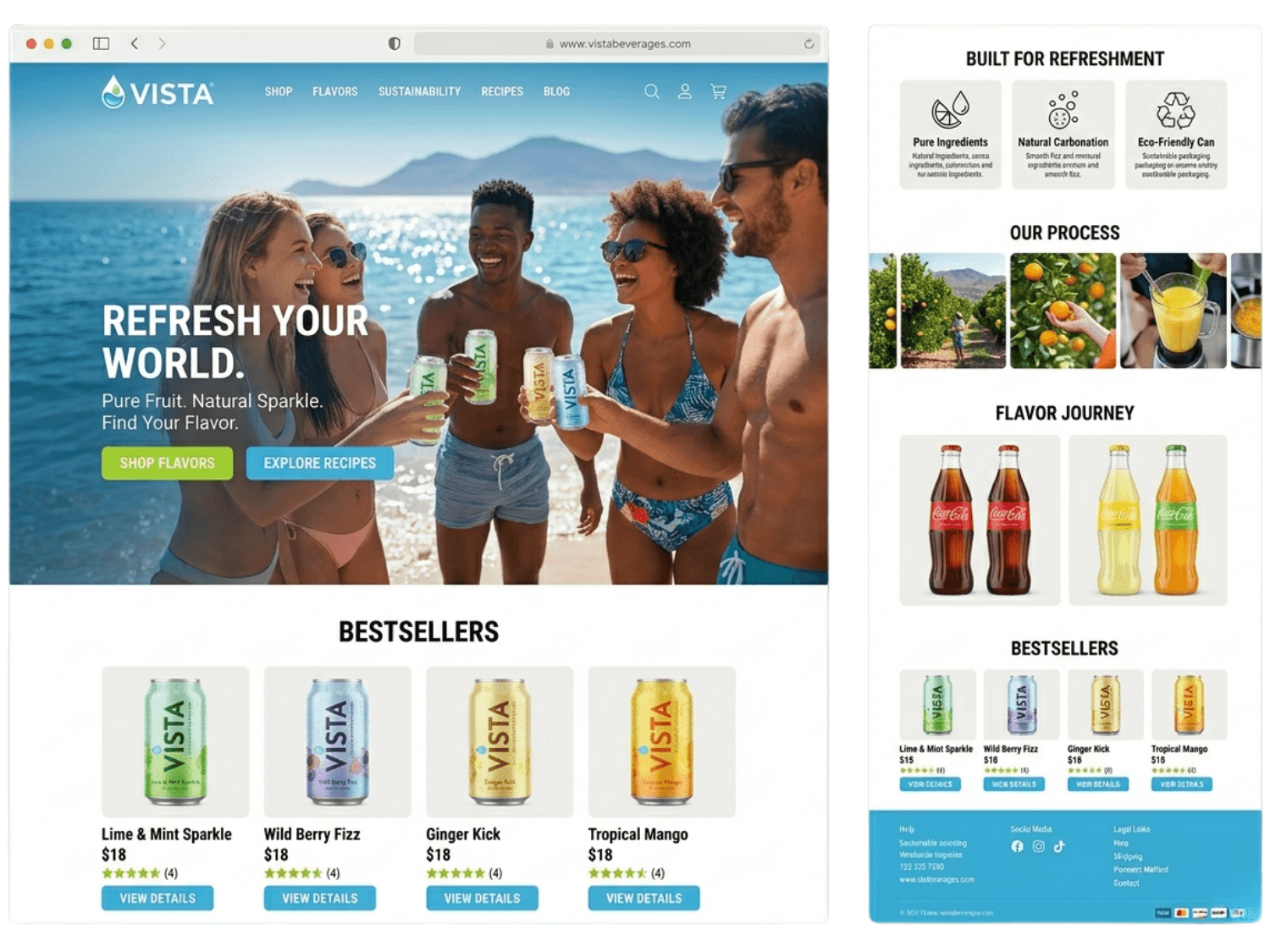 Conversion block library composed into a landing page