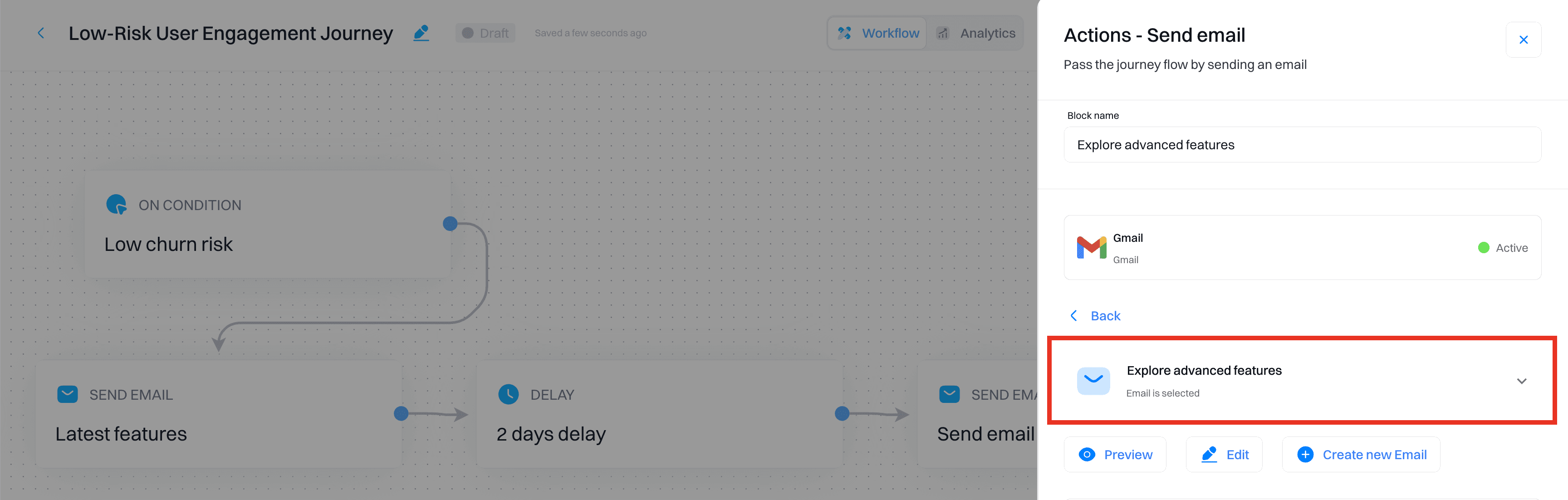 Advanced features email