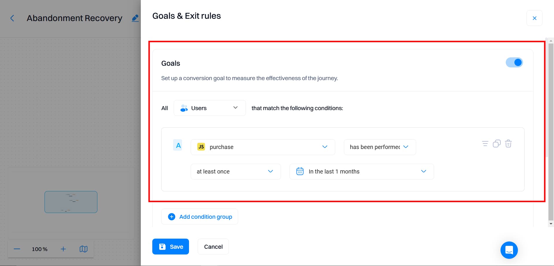 Set goals and exit rules