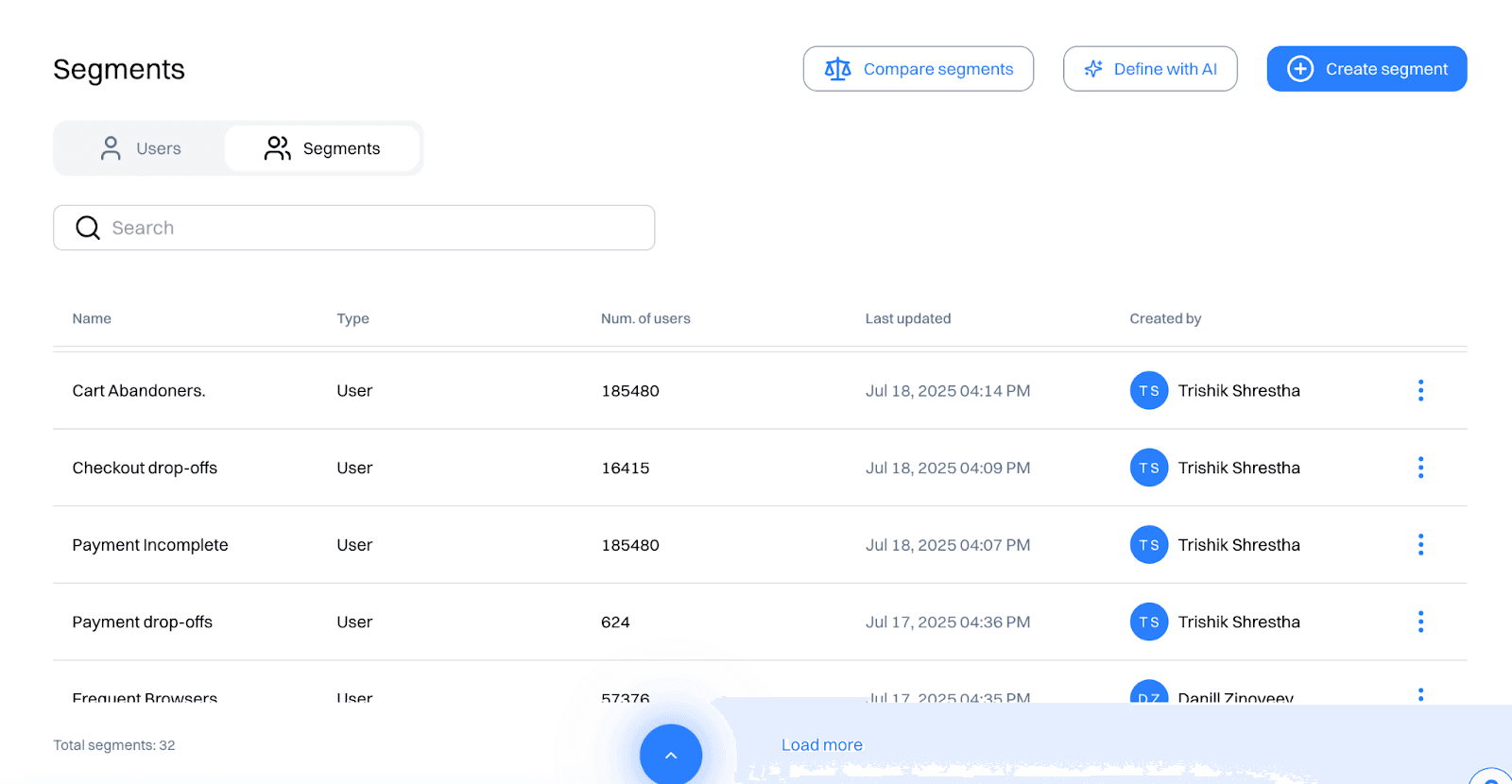 Create behavioral segments