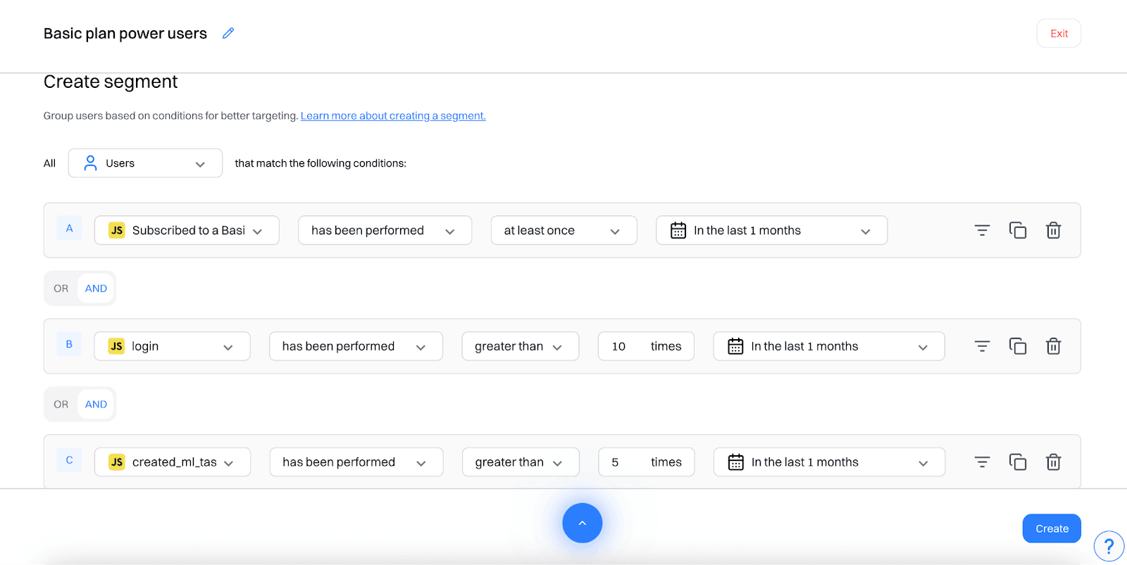 Basic plan power users segment
