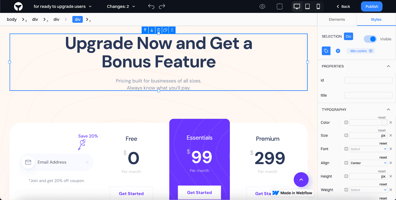 Variant 1 for ready to upgrade users