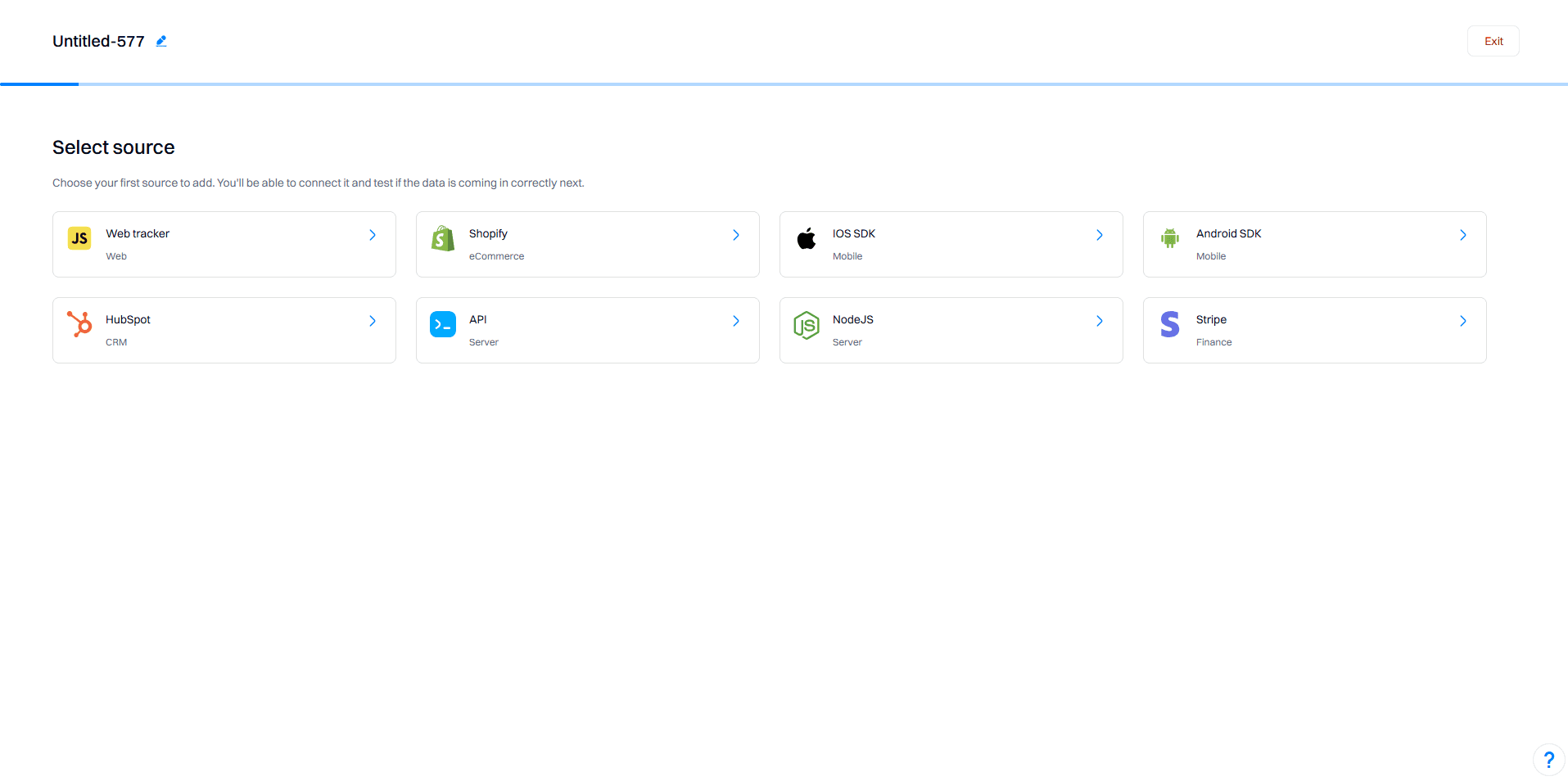 Step 1 setup tracking