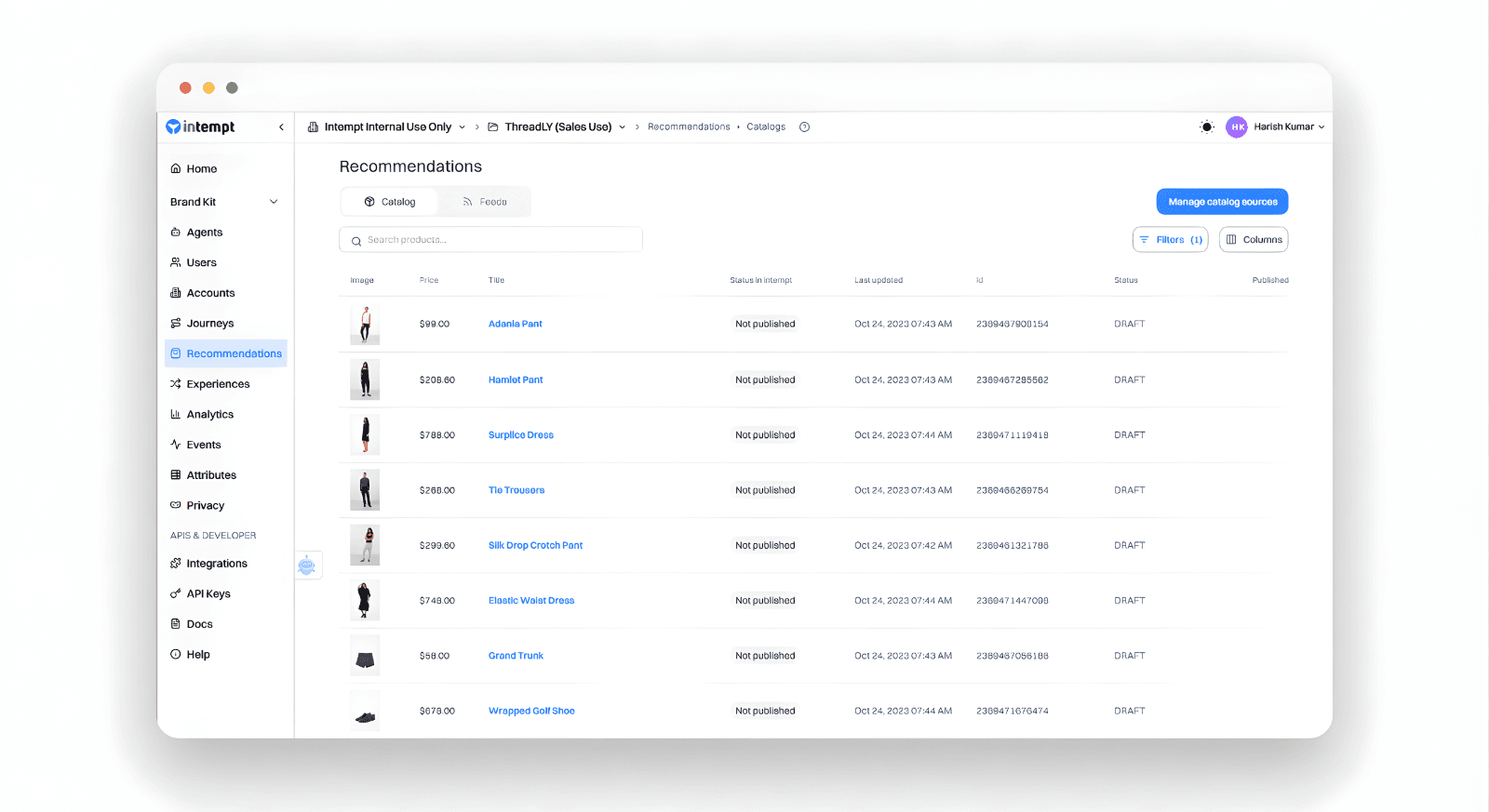 Automating the Product Catalog