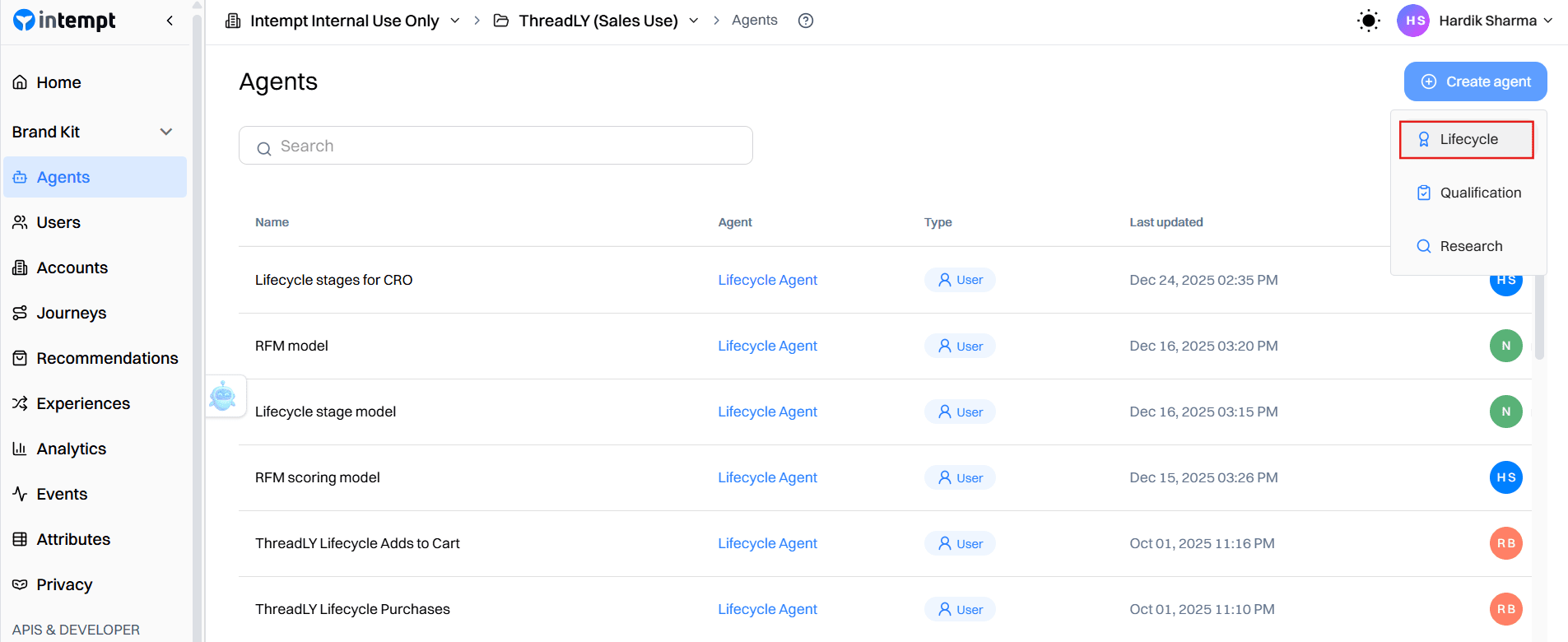 Step 2: Define your audience segment in Intempt