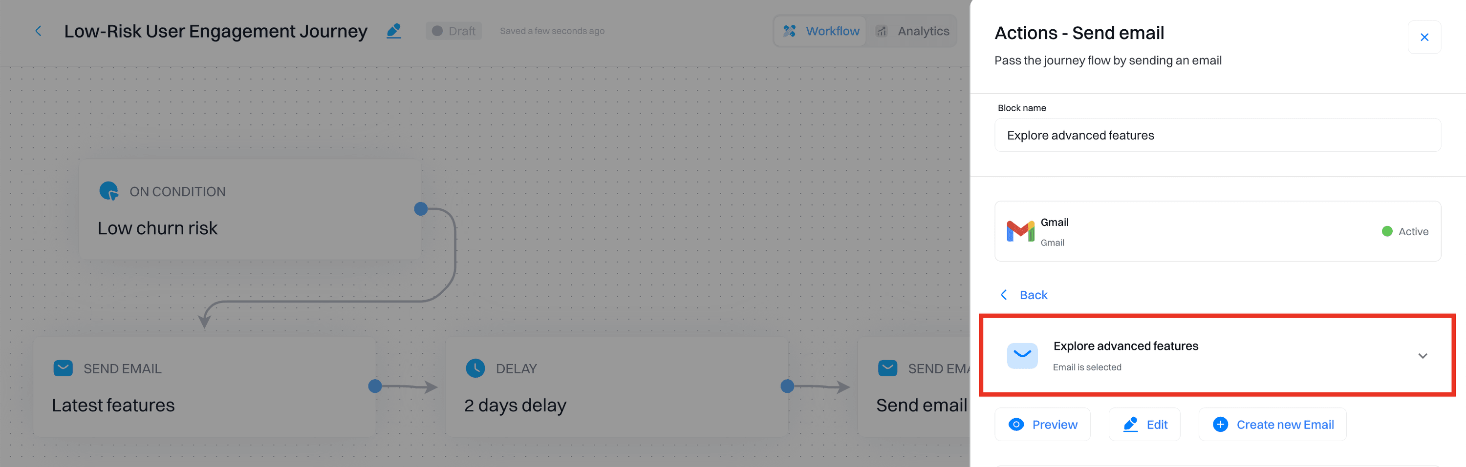 Advanced features email