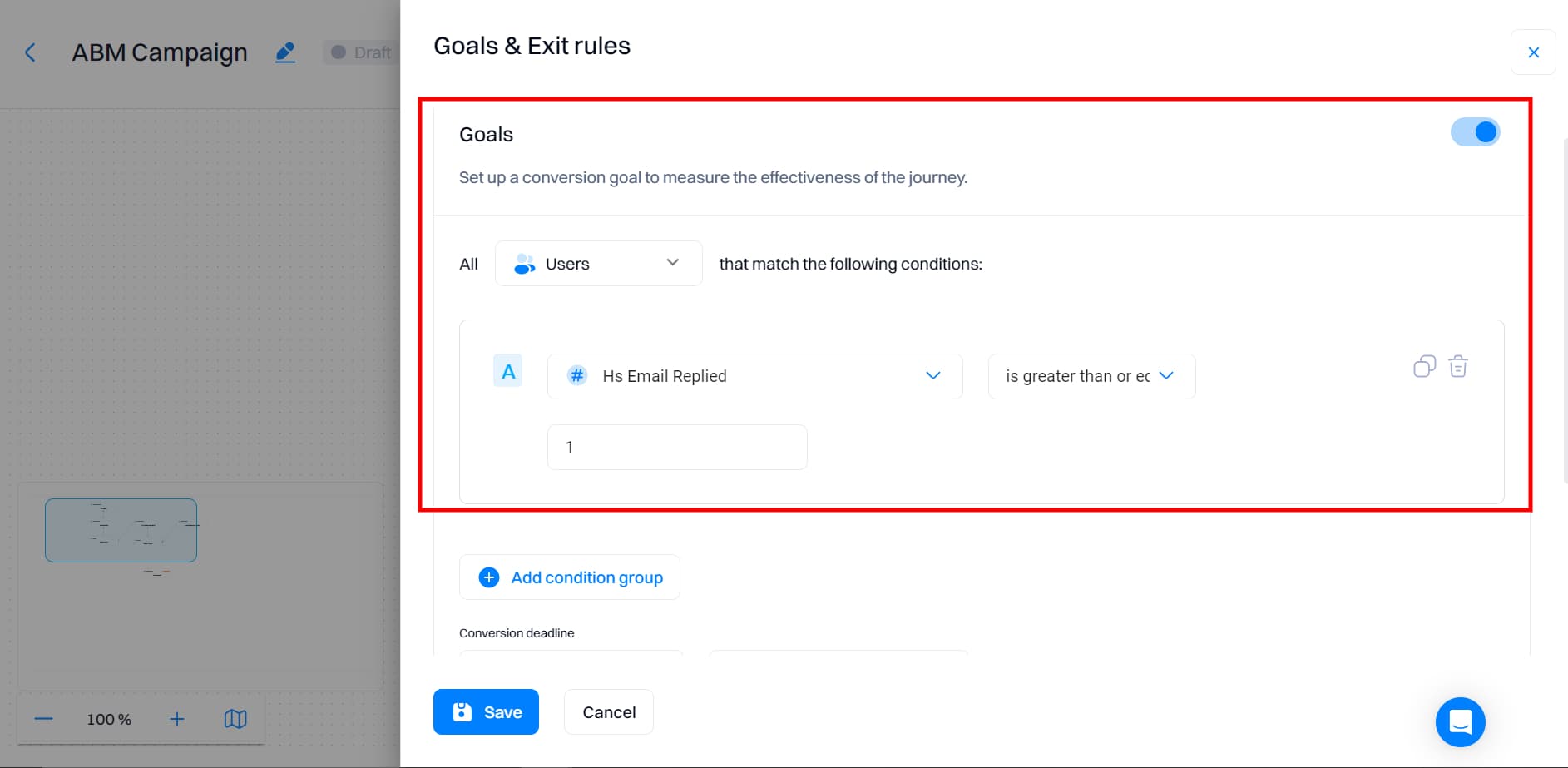 Set conversion goal