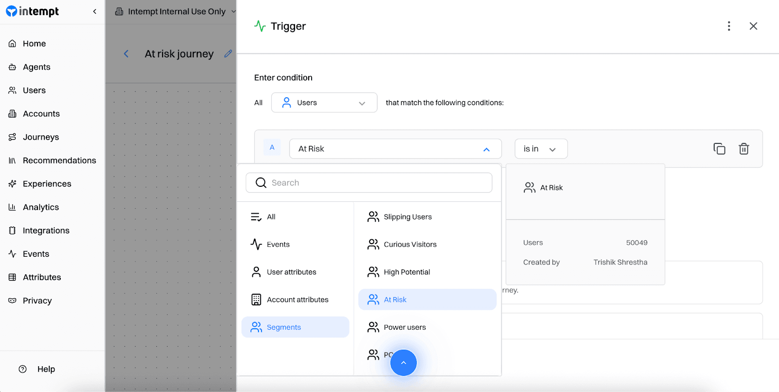 Create At Risk Journey