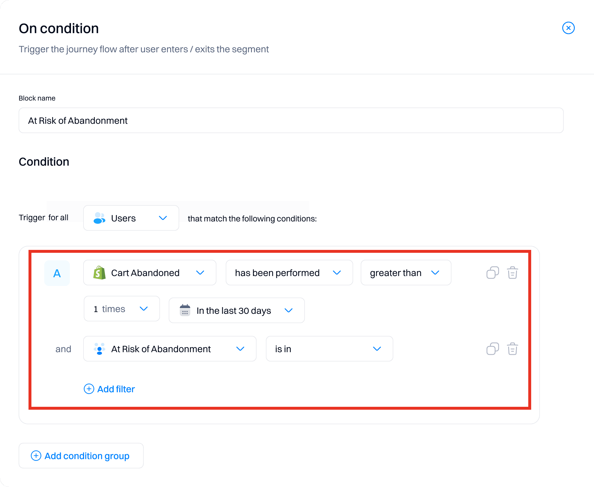 At-risk user email