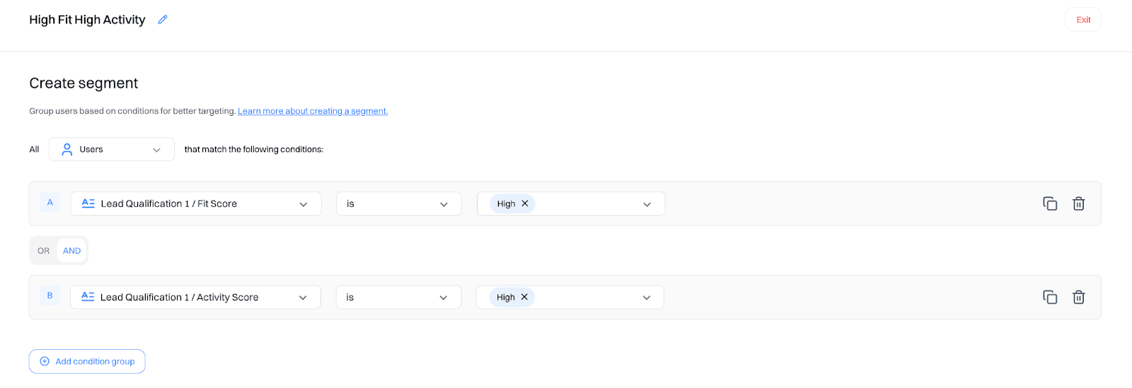 Build sales-ready segments