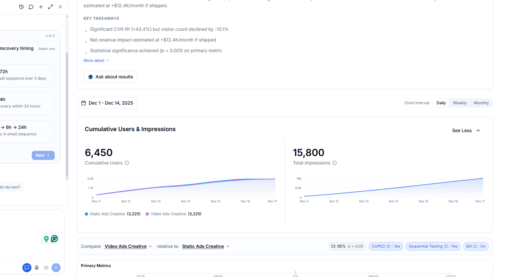 Step 7: Measure cart abandonment recovery metrics in Intempt analytics