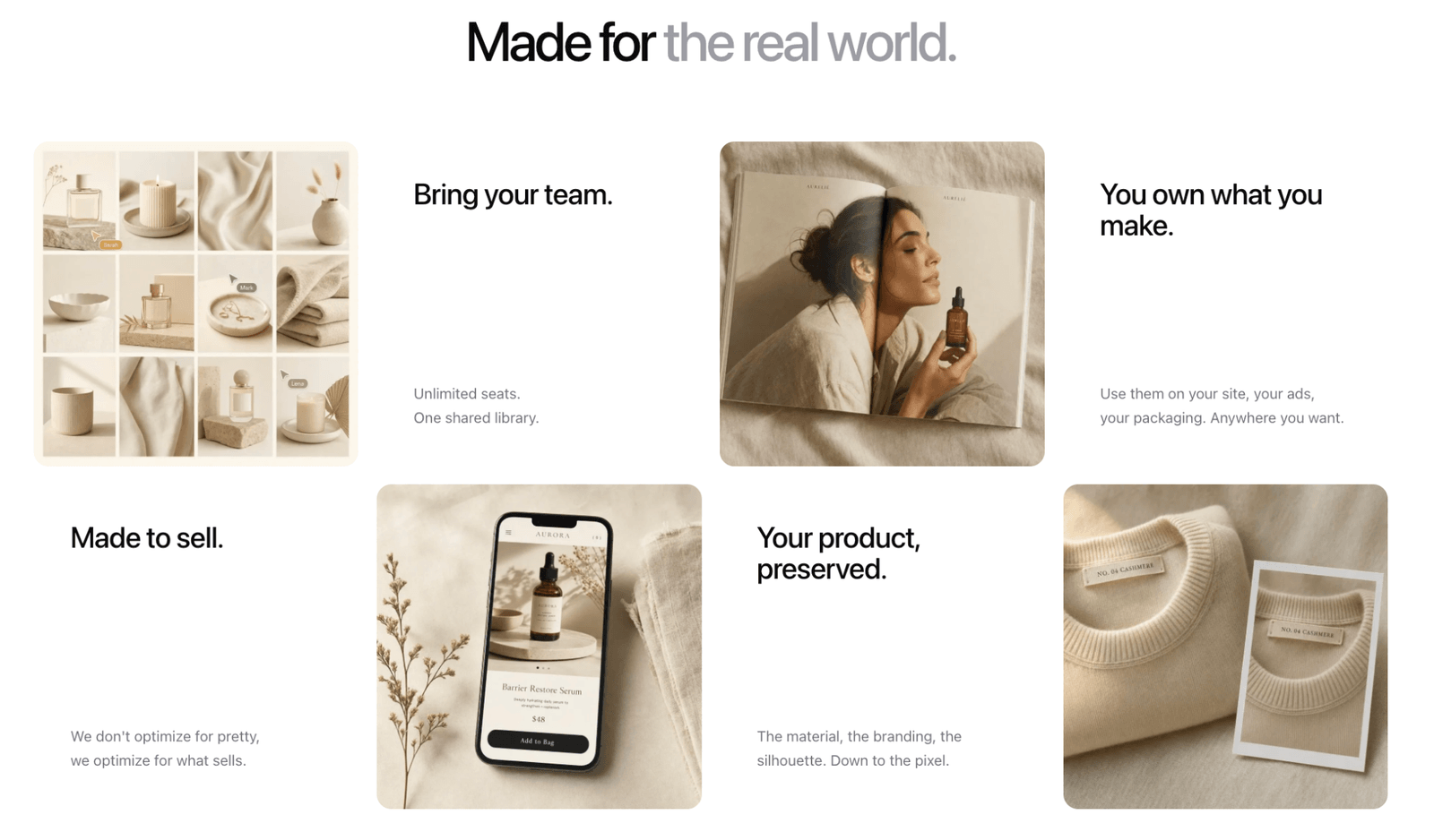 Nightjar recipe-based product photography interface