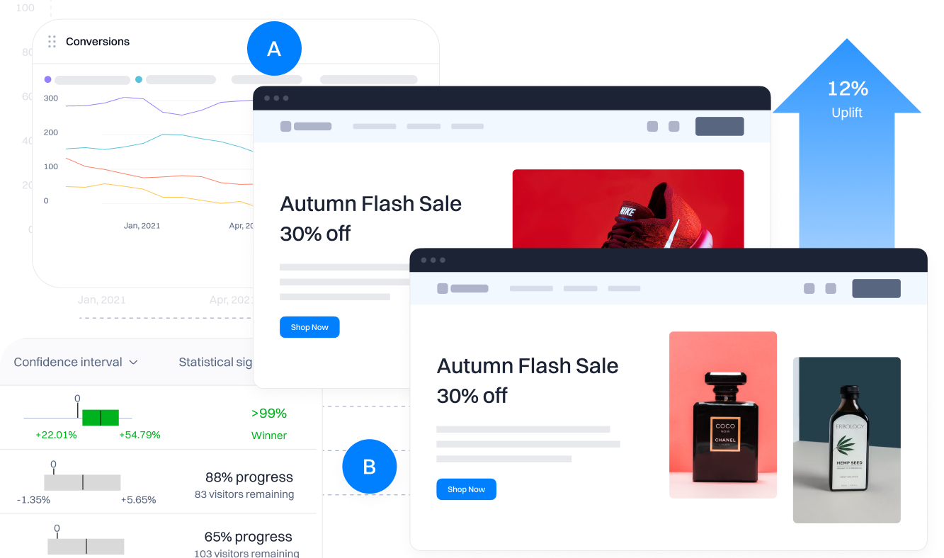 Conversion optimization mockup